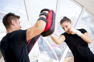 Kickboxing to get in shape and learn self-defense